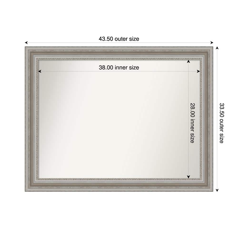 Amanti Art Parlor Silver 43.5 in. x 33.5 in. Custom NonBeveled Recycled Polystyrene Framed