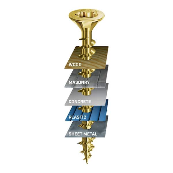 #10 x 2-3/4 in. Interior Flat Head Wood Screws Construction Framing Torx T-Star Plus (1500 Each) Bulk Pail Bit Included