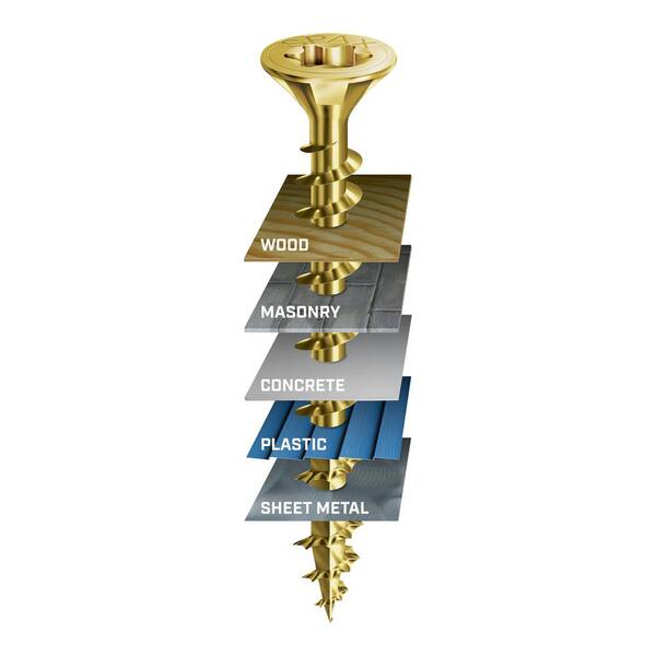 #10 x 3 in. Torx T-Star Plus Interior Flat Head Wood Screws Construction Framing (1500 Each) Bulk Pail Bit Included