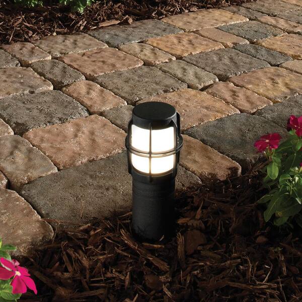 4-Pack Hampton Bay Low-Volt Bronze LED Mission Style Path Light Frosted Glass 