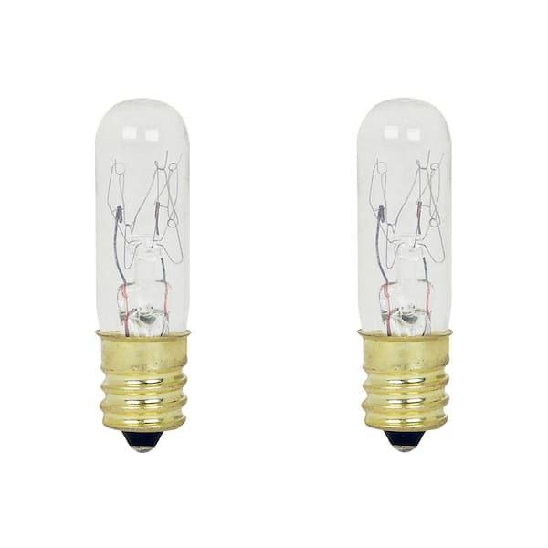 E12 12 Pack 15T4 15 Watt T4 Tubular Clear Candelabra Base Indicator Incandescent Light Bulbs 