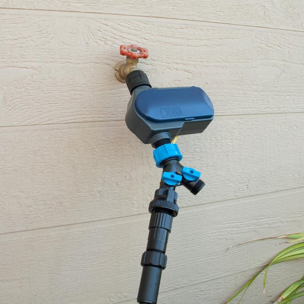 Drip zone Faucet Connection Kit with a 2-Way Splitter, Backflow Device and 25 PSI Pressure Regulator