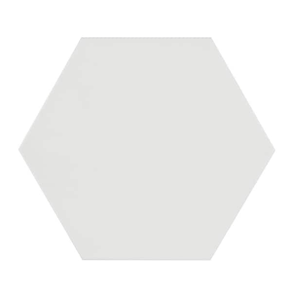 Unbranded Basics White 9 in. x 10 in. Matte Porcelain Hex Floor and Wall Tile (8.07 sq. ft./Case)