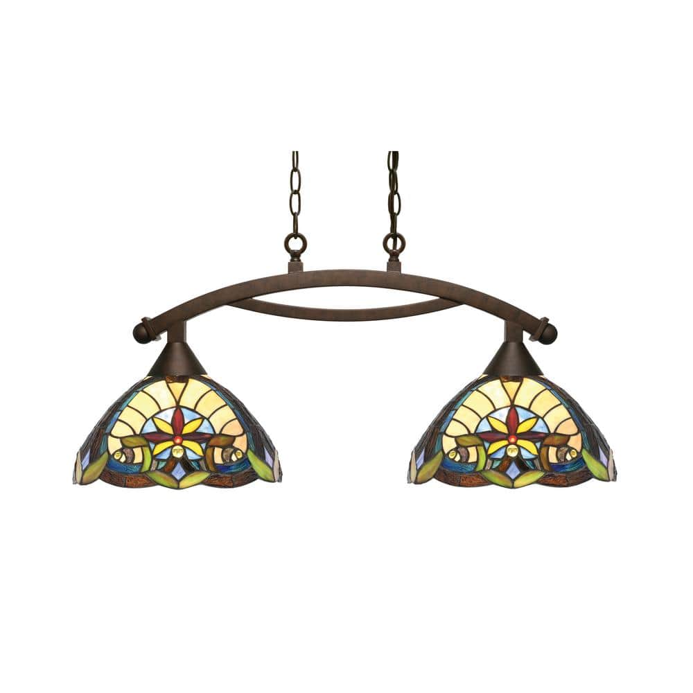 Bridgewater 2 Light Bronze Linear Chandelier, Any Room with 12 in. Earth St