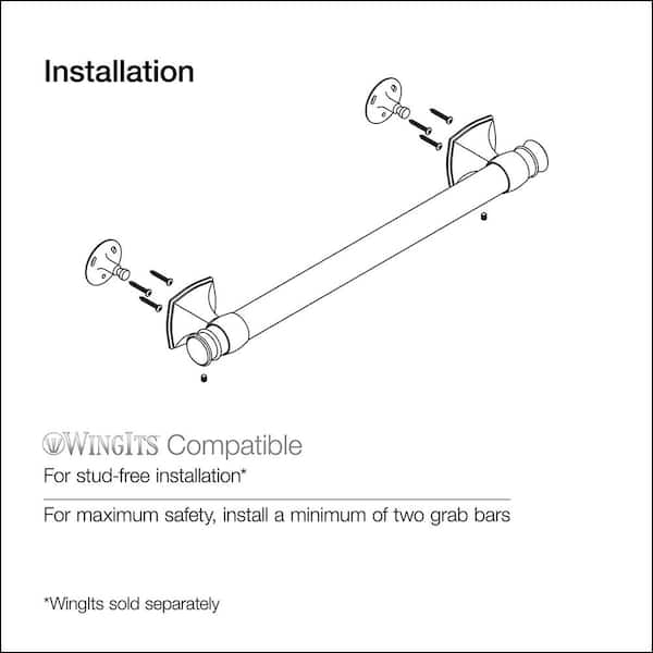 KOHLER Arsdale 9 in. Grab Bar in Matte Black K-R27237-BL - The