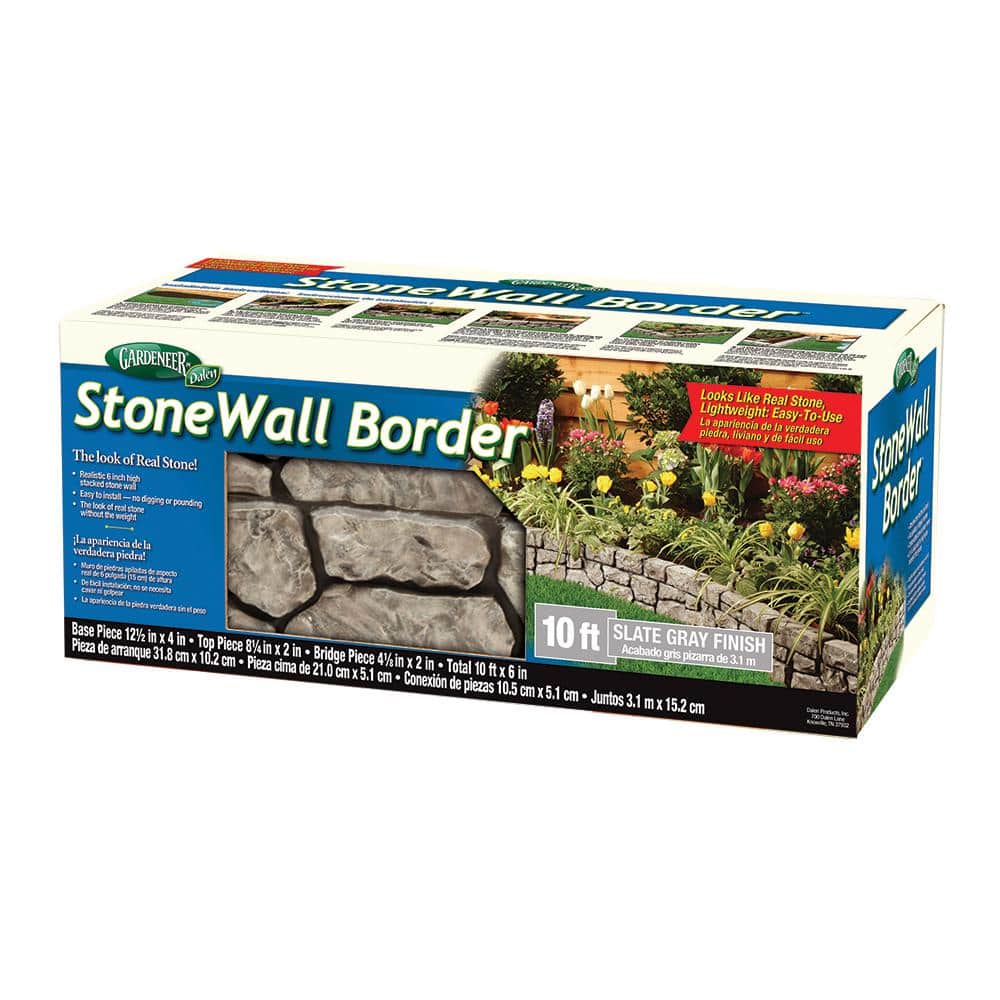 Slate Gray Faux Stone Garden Border Edging, 10 Feet