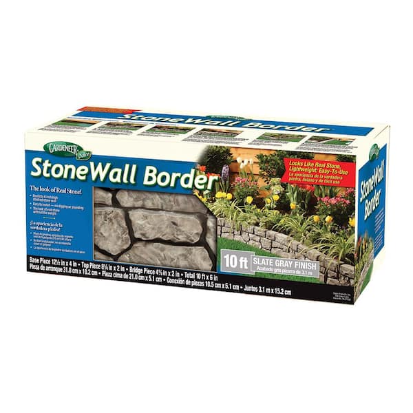 StoneWall Border - 10 ft. x 6 in. Grey No-Dig DIY Garden and Landscape Edging