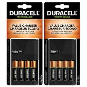 Coppertop Alkaline AA Battery Charger with 4 AA Rechargeable Batteries Included (8 Total Batteries)
