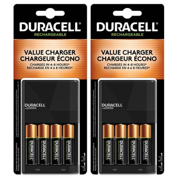 Duracell ION SPEED 1000 Rechargeable Battery Charger, Includes 4 AA NiMH  Batteries 