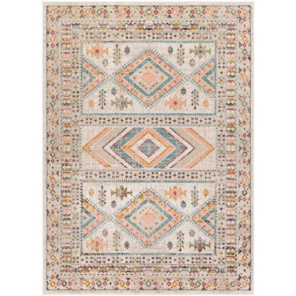 Livabliss Rhian Pale Pink Traditional 9 ft. x 12 ft. Indoor Area Rug
