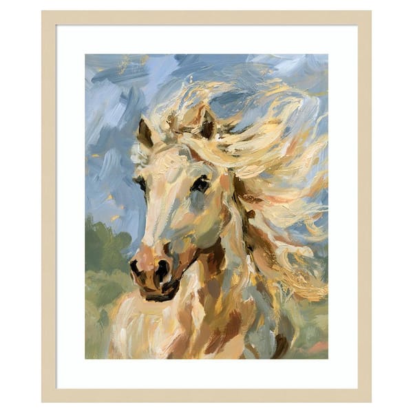 Amanti Art Palomino in the Wind II by Victoria Barnes 21 in. W x 25 in. H. Wood Framed Wall Art Print Framed in Brown