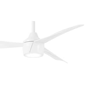 Skinnie 44 in. LED Indoor Flat White Ceiling Fan with Remote