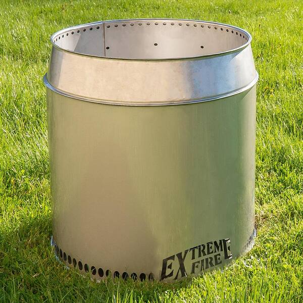 Smokeless 16 5 In W X 17 H Outdoor, Metal Tin Fire Pit
