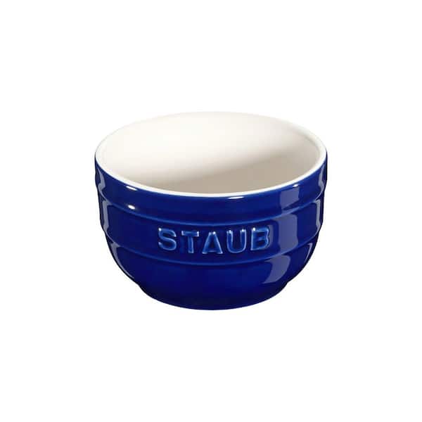 Ceramic 2-Pieces 3.5 in. Dia 8 oz. Prep Bowl Set - Dark Blue