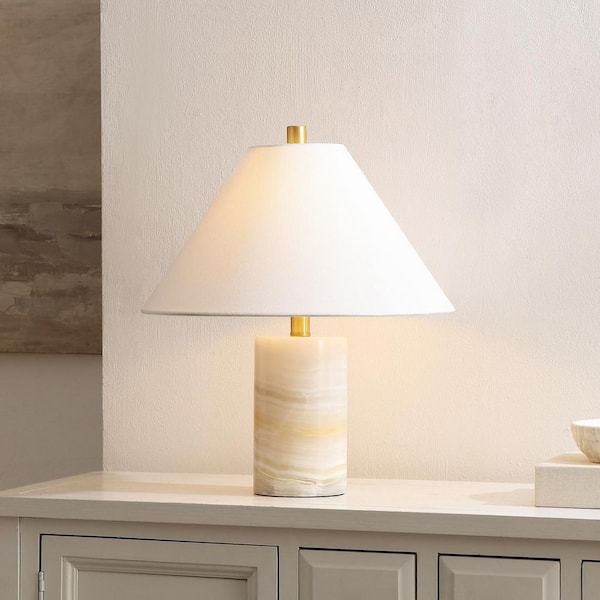 Naelle 19 in. White/Gold Table Lamp