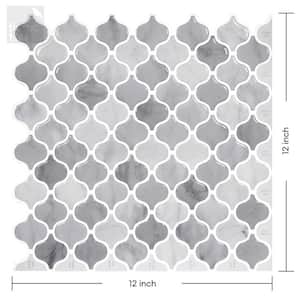 Thicker Damask Marble 12 in. x 12 in. PVC Peel and Stick Tile (10 sq. ft./10)