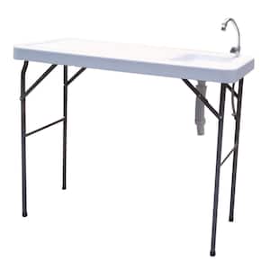 Foldable Multi-functional Outdoor / Garden Fish and Game Cutting Cleaning Camp Table With Sink and Faucet Combo