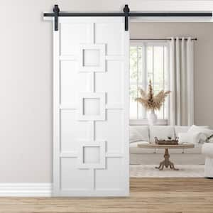 36 in. x 84 in. Mod Squad Primed Wood Sliding Barn Door with Hardware Kit