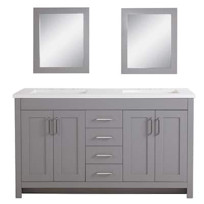 Gray Bathroom Vanities Bath The, Gray Shaker Vanity Cabinets Mirror