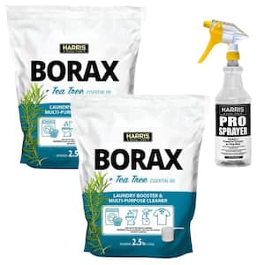 2.5 lbs. Borax Laundry Booster and Multi-Purpose Cleaner with Tea Tree Essential Oil (2-Pack) and 32 oz. Spray Bottle