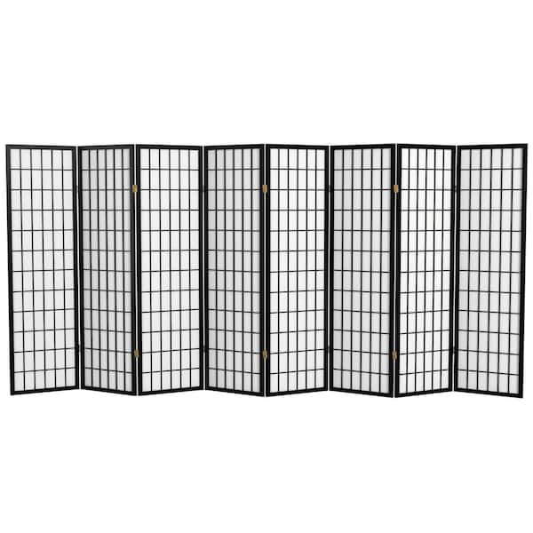 5 ft. Black 8-Panel Room Divider