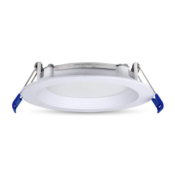 4 in. Round Baffle Slim Integrated LED Recessed Downlight, 820 Lumens, 5 CCT Color Selectable 2700K-5000K, Dimmable