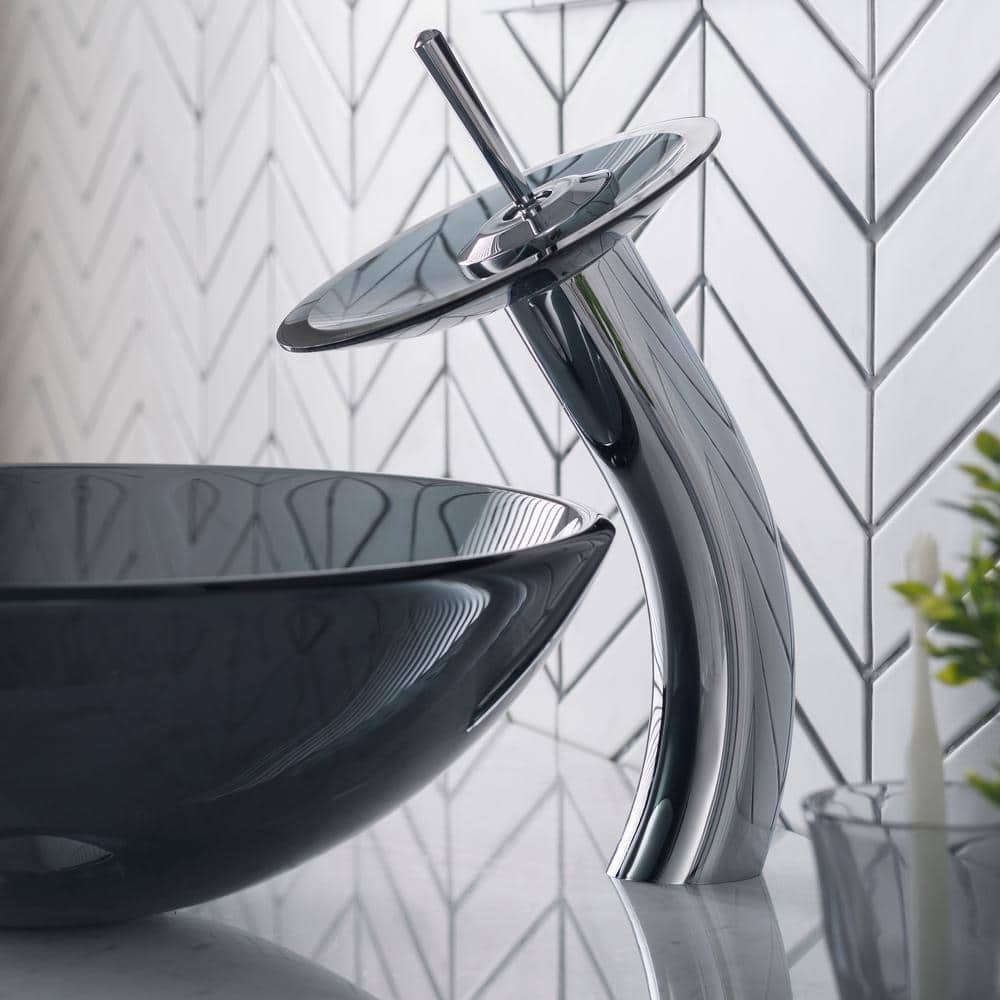 Contemporary Gold Brass Vessel Faucet with Nickel Accents