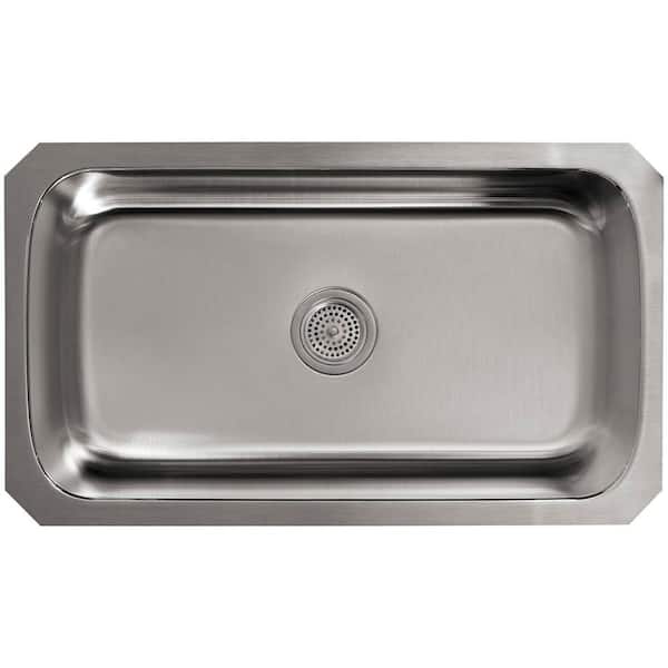 Undertone Undermount Stainless Steel 32 in. Single Bowl Kitchen Sink
