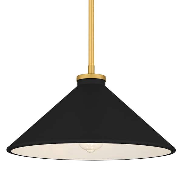 Quoizel Bradbury 100-Watt 1-Light Brushed Gold Pendant Light with