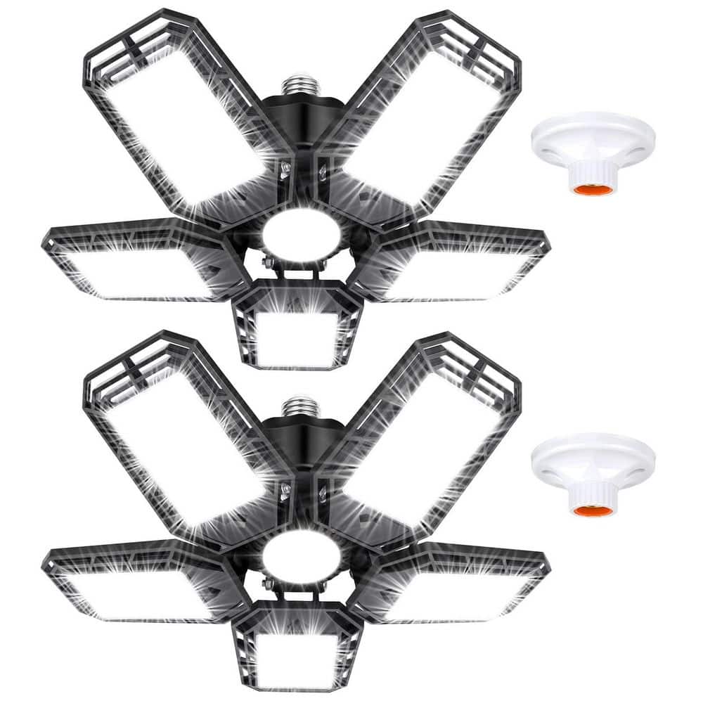 2 Pack Ceiling LED Shop Light 160W 16000 LM 6500K LED Light with 5+1 Deformable Panel for Garage Workshop Basement price history on PriceWatchPro