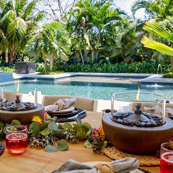 Endless Summer 10.5 in. Dia Outdoor Gray Stone Tabletop Endless Summer 10.5 in. Dia Outdoor Gray Stone Tabletop