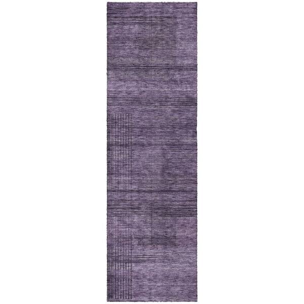 Dream Shag Premium Machine Washable Abstract ADS820 Plum 2 ft. x 7 ft. Runner Rug