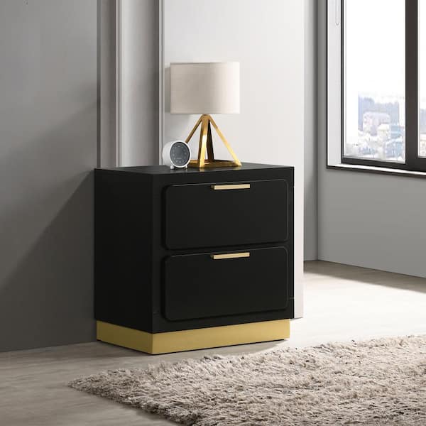 Coaster Caraway Black 2 Drawer Nightstand