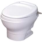 Aqua-Magic V RV Low Permanent Toilet Hand Flush - White