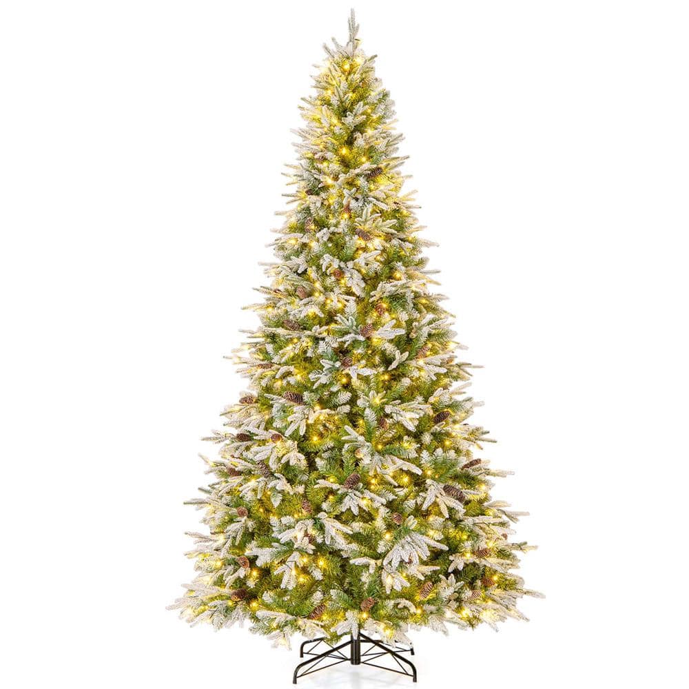 9 ft. PreLit 690 LED Lights Artificial Christmas Tree Hinged Xmas Tree with 1871 Branch Tips