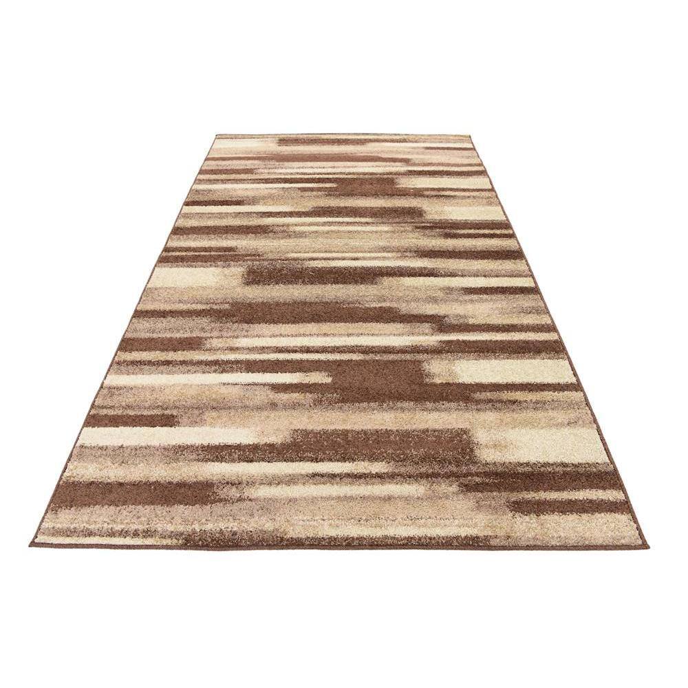 Equinox Harvest Beige & Dark Brown Geometric Area Rug 5' x 8'
