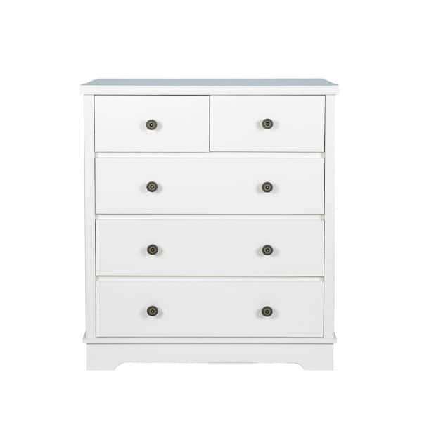 Unbranded 5-Drawer Modern White Chest of Drawers for Bedroom (31.5 in W. X 37.2 in H. X 15.75 in D.)