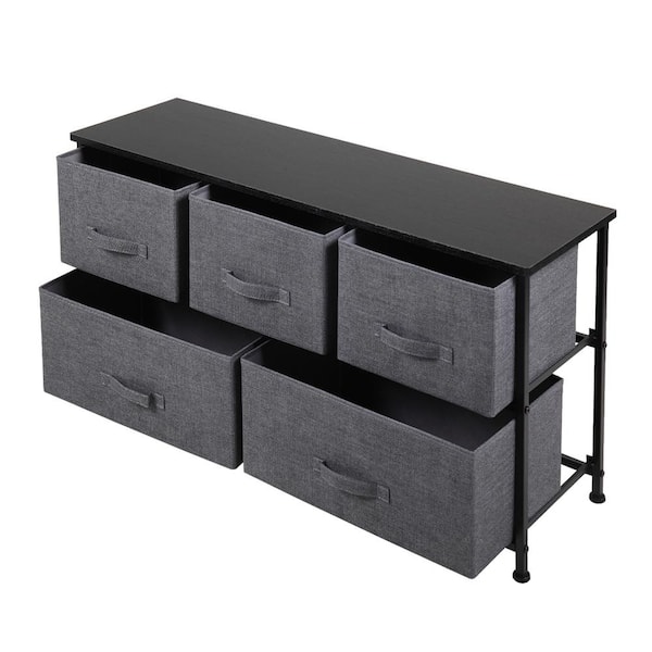 3-Tier Storage Drawer Rack with 5 Non-woven Fabric Drawers for Living Room,  Bedroom and, 1 unit - Pay Less Super Markets