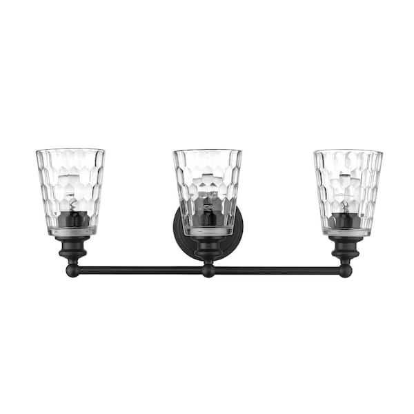 Acclaim Lighting Mae 22-3/4 in. 3-Light Matte Black Vanity Light