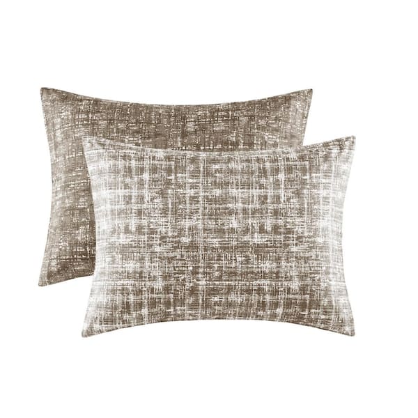510 Design Maca 2-Piece Taupe Solid Color Microfiber Twin