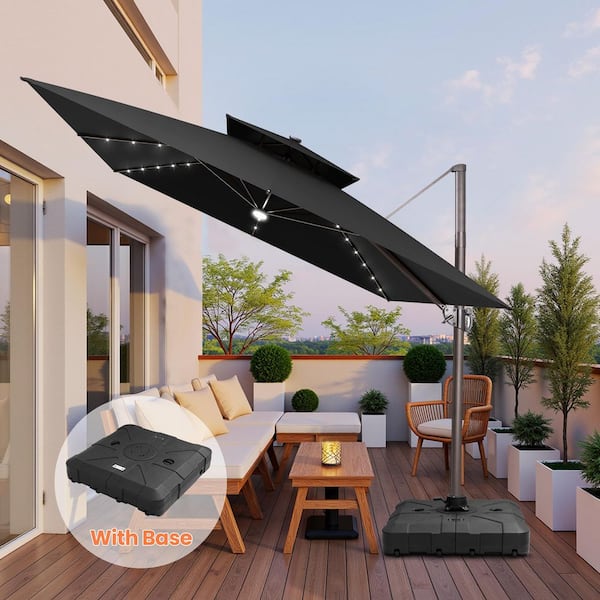 11 ft. - Solar Lighted - Cantilever Umbrellas - The Home Depot 11 ft. - Solar Lighted - Cantilever Umbrellas - The Home Depot