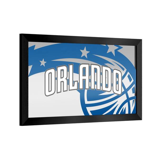 Orlando Magic Fade 26 in. W x 15 in. H Wood Black Framed Mirror NBA9OM2
