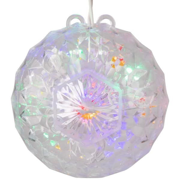 Northlight 6 in. LED Multi-Color Hanging Crystal Sphere Ball