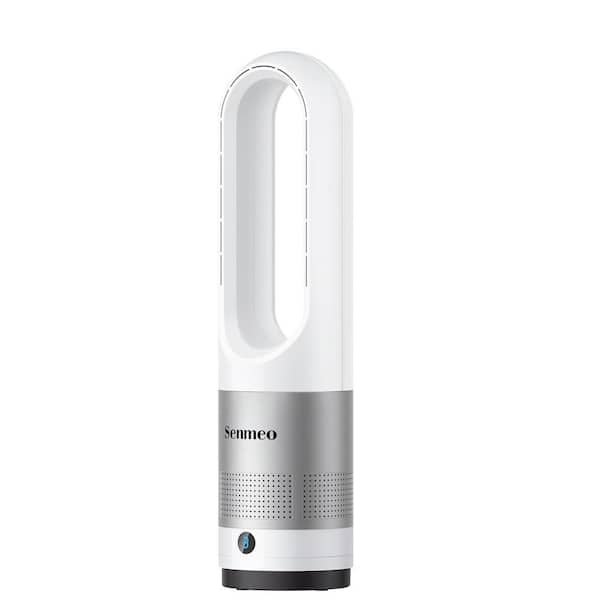22 in. 8-Fan Speeds Tower Fan in White and Silver Finish with Remote, Bladeless Quiet Cooling Timer LED Display Auto-Off
