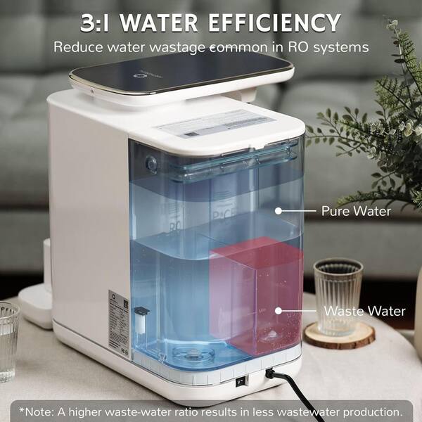 Airthereal Reverse Osmosis Countertop Water Filter With Premium Glass Pitcher 5 Stage Purification For Safe Drinking No Installation Ro Filtration Purified Water Dispenser Pristine Lite3