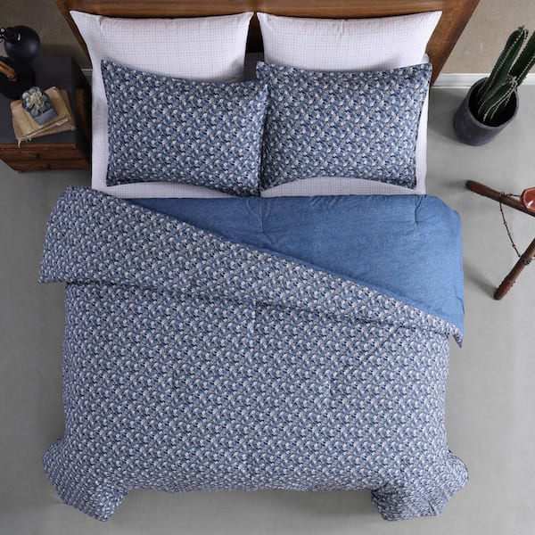 Wrangler Prairie Floral 2-Piece Blue Cotton Twin Comforter Set  USHSA51220125 - The Home Depot