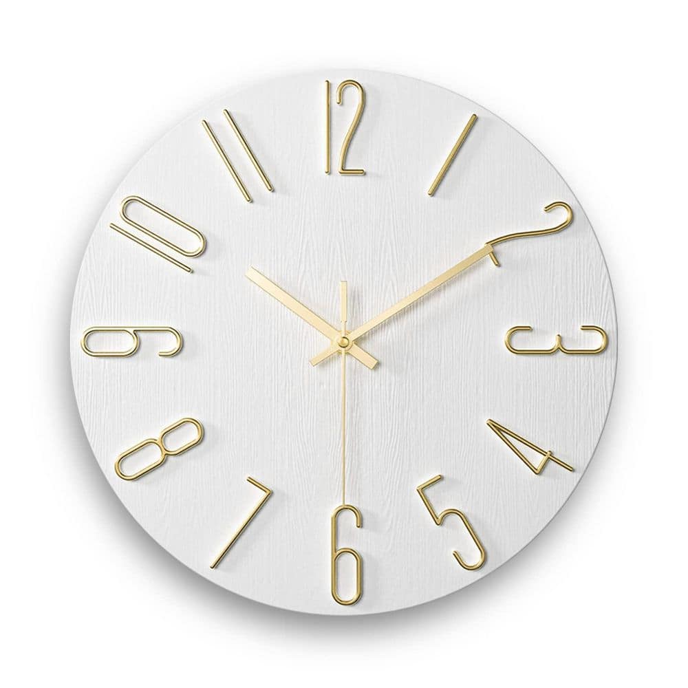 12 in. Modern Wall Clock for Offices, Living Rooms, Kitchens, Homes and Schools, White price history on PriceWatchPro