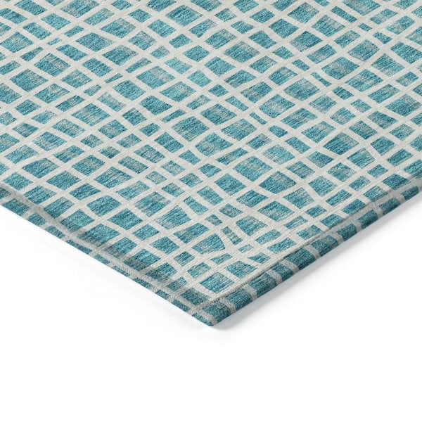Chantille Machine Washable Indoor/Outdoor Abstract ACN729 Teal 2 ft. 6 in. x 3 ft. 10 in. Area Rug
