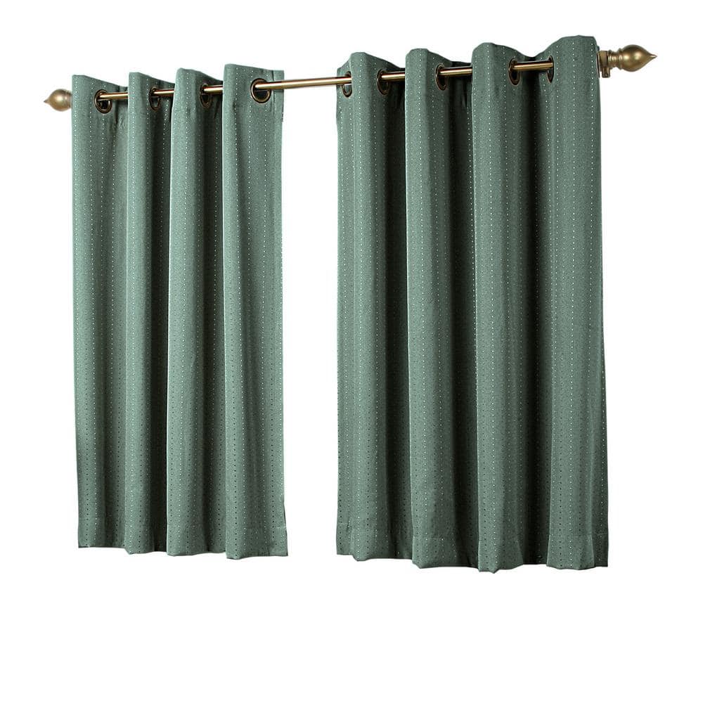 Green Extended Length Blackout Polyester Pleated Grommet Panel