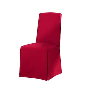 Cove Claret Cotton Canvas 2 Pack Long Dining Room Parsons Chair Slipcovers
